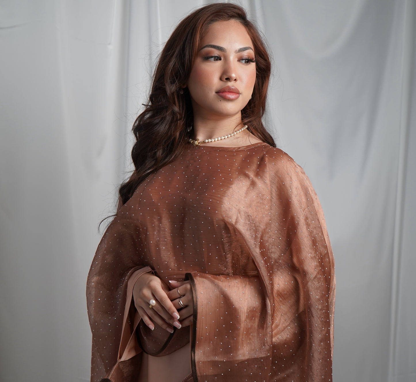 Diamonté cape abaya with matching diamonté hijab LIMITED EDITION DROP