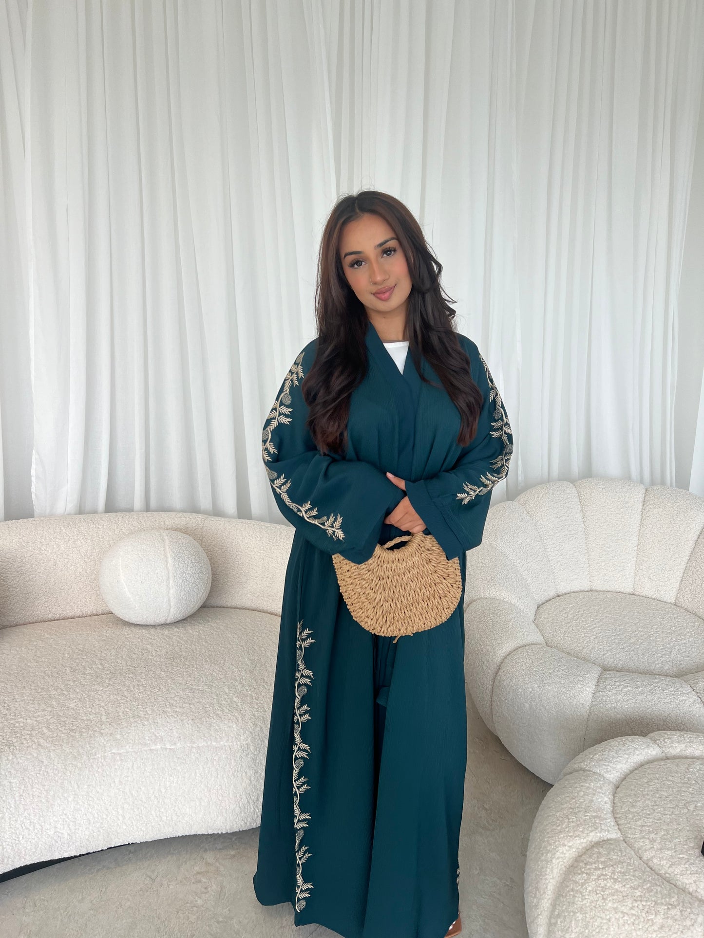 Saima Embroidery Abaya sapphire blue *ex display*