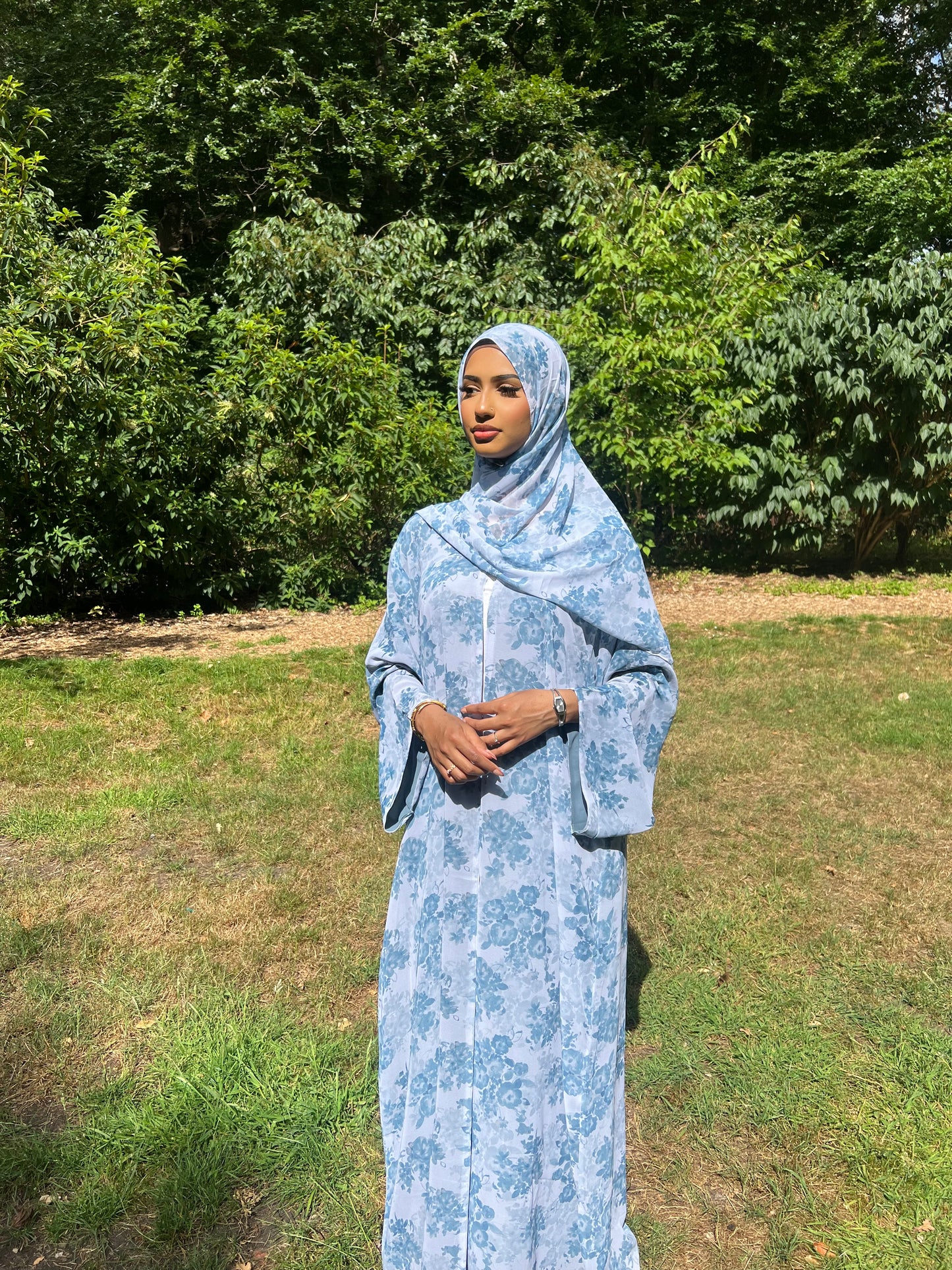 *EX DISPLAY* Warda floral printed abaya *EX DISPLAY*