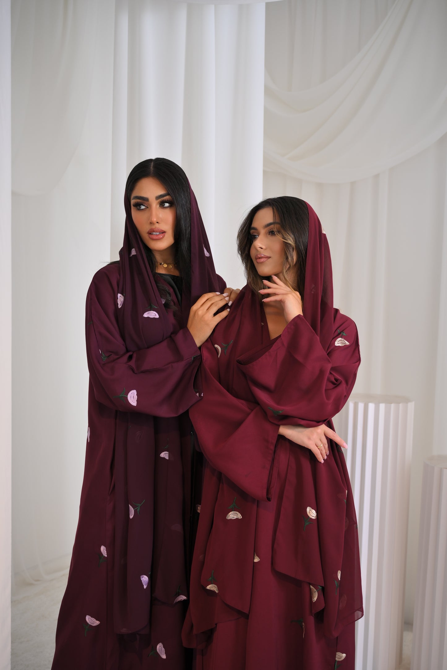 Yasmina Embroidery Buttoned Abaya