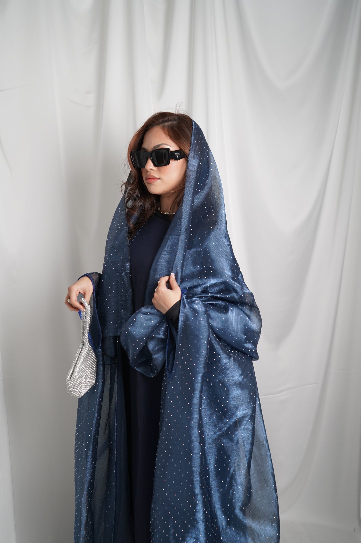 Emirati gems abaya set with inner slip dress *ex display*