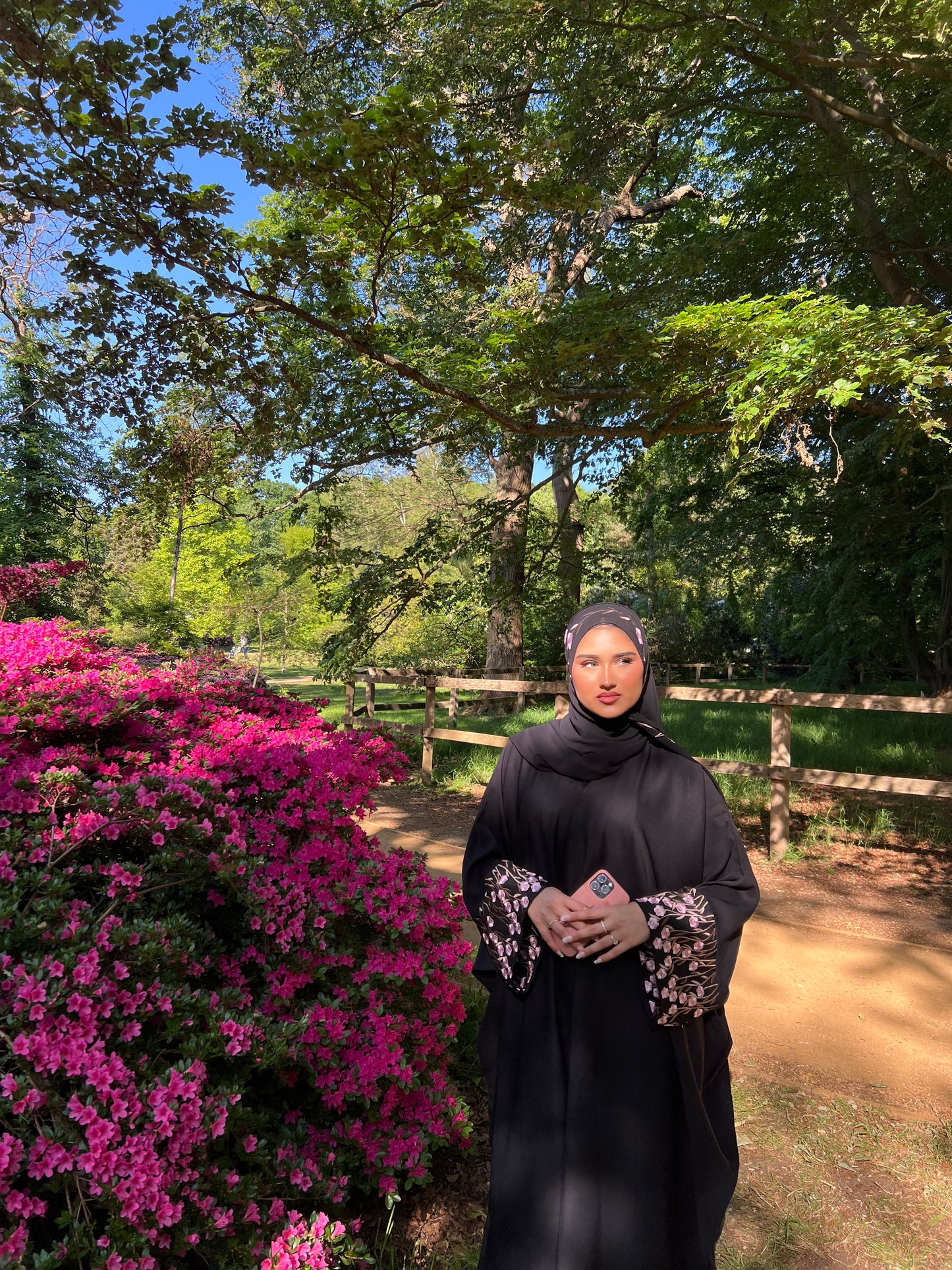Zahra embroidery abaya with matching embroidery hijab