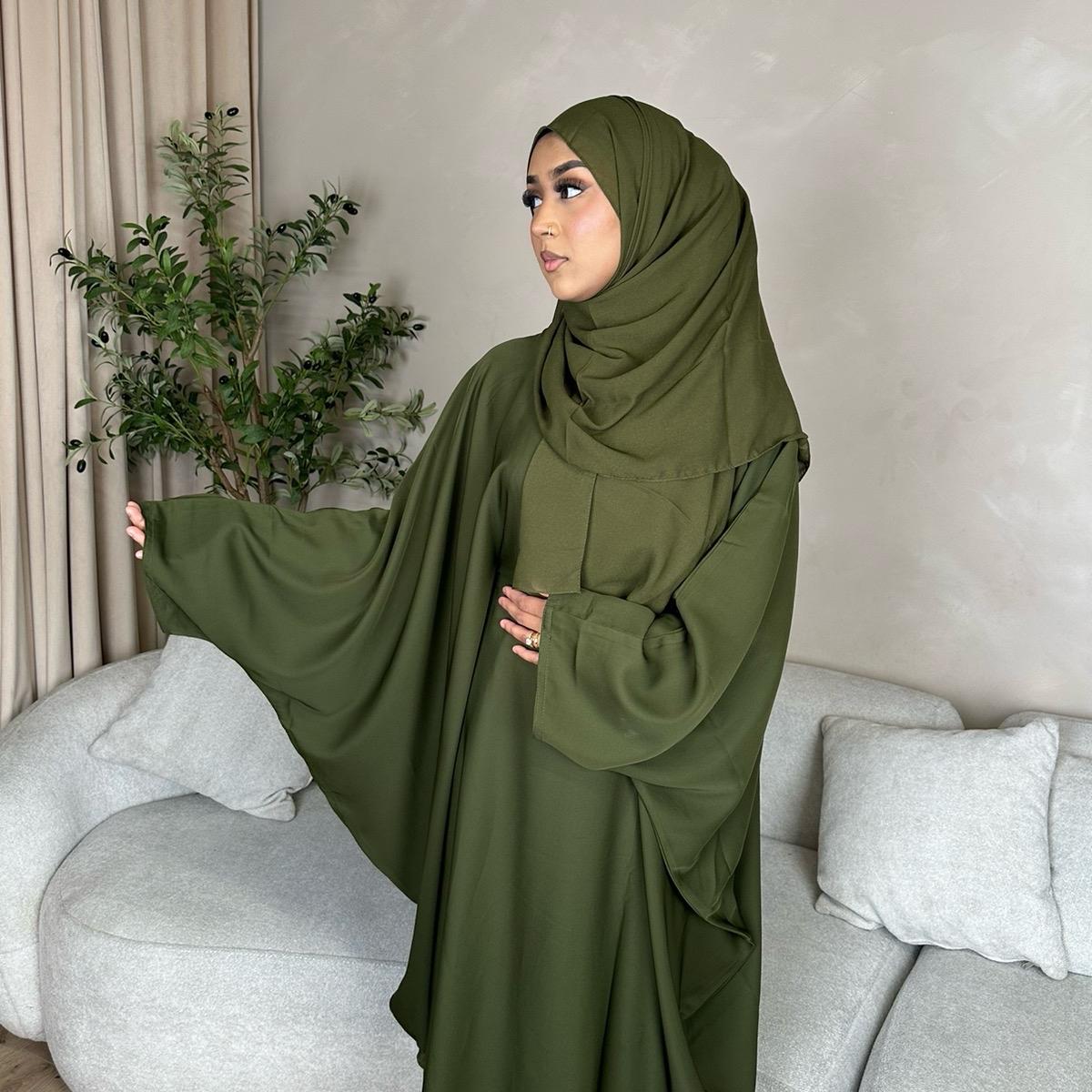 Batwing plain everyday abaya (inner belt)