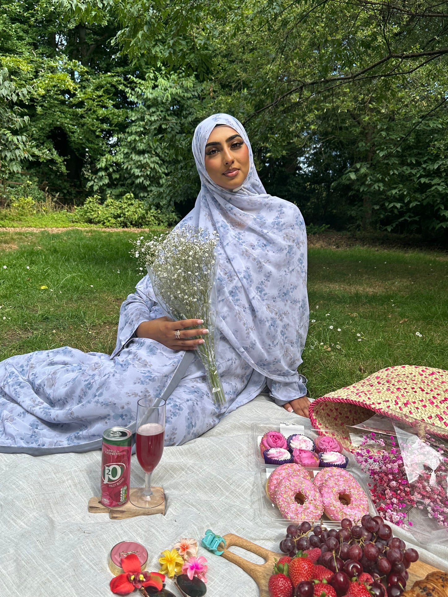 *EX DISPLAY* Warda floral printed abaya *EX DISPLAY*