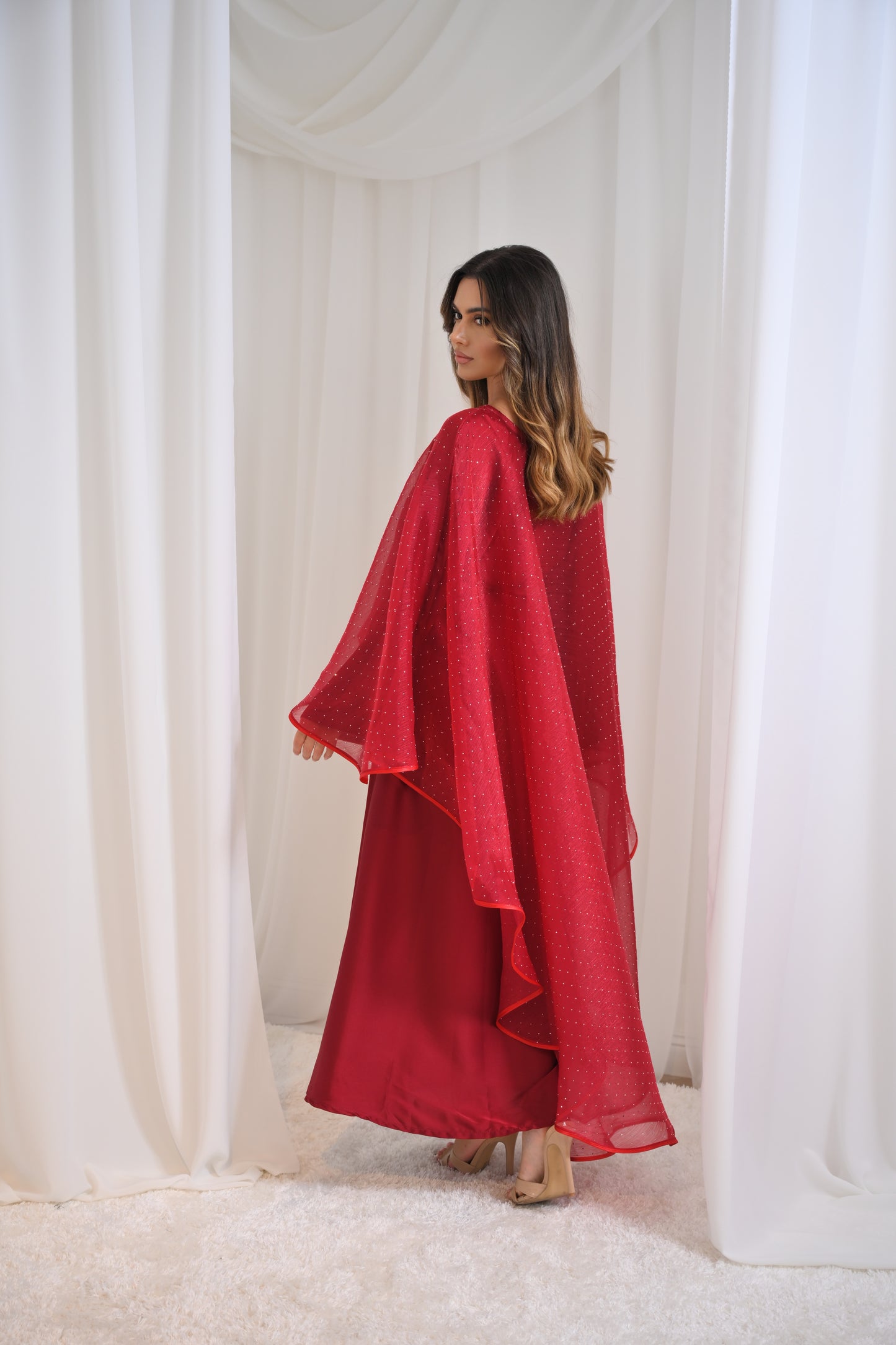 Diamonté cape abaya with matching diamonté hijab LIMITED EDITION DROP