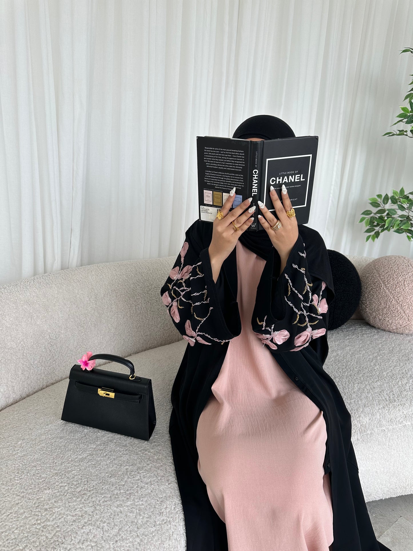 Tafiza handwork floral buttoned abaya LIMITED EDITION