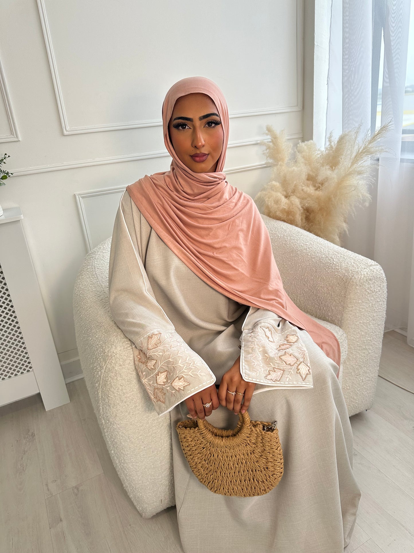 Habiba linen embroidery embellished