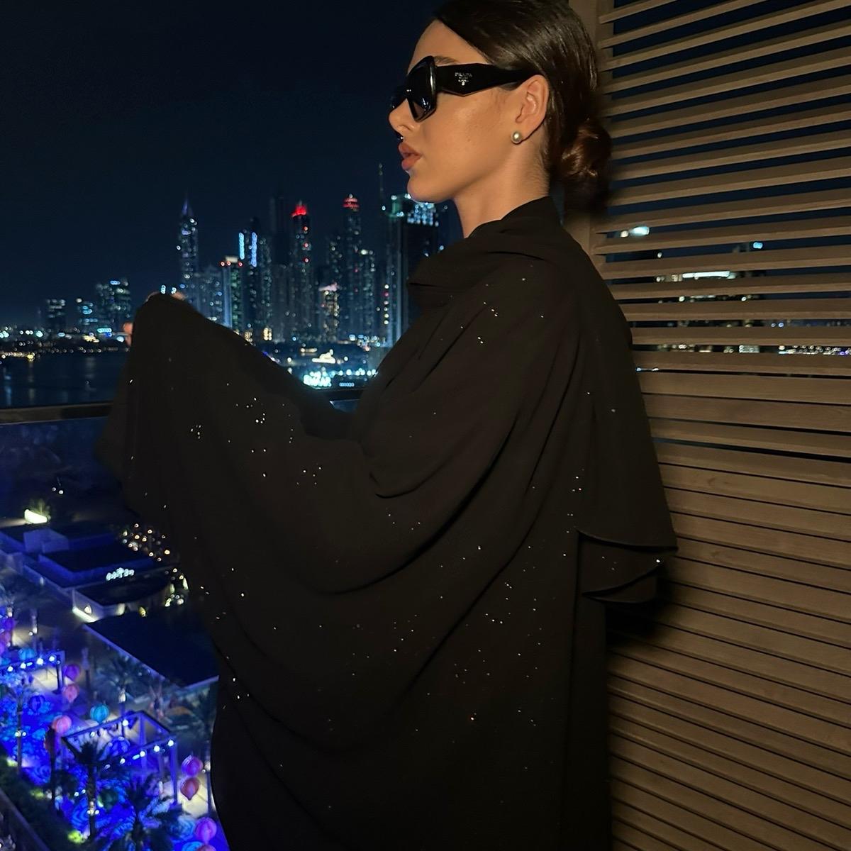 Hayaati BATWING glitter abaya set with inner