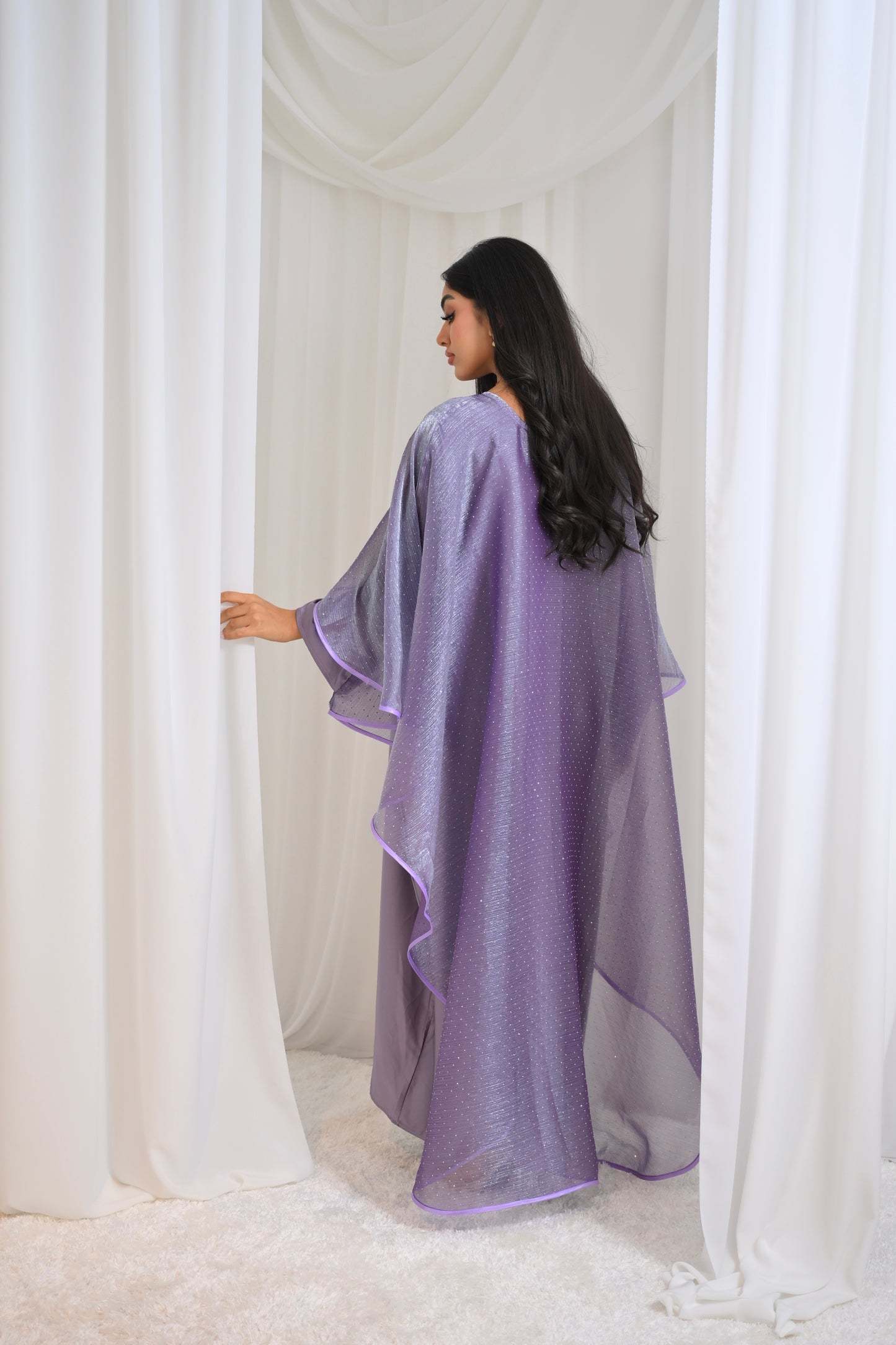 Diamonté cape abaya with matching diamonté hijab LIMITED EDITION DROP