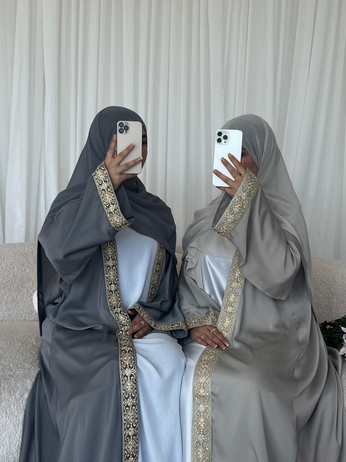 Yusra Lace Open abaya