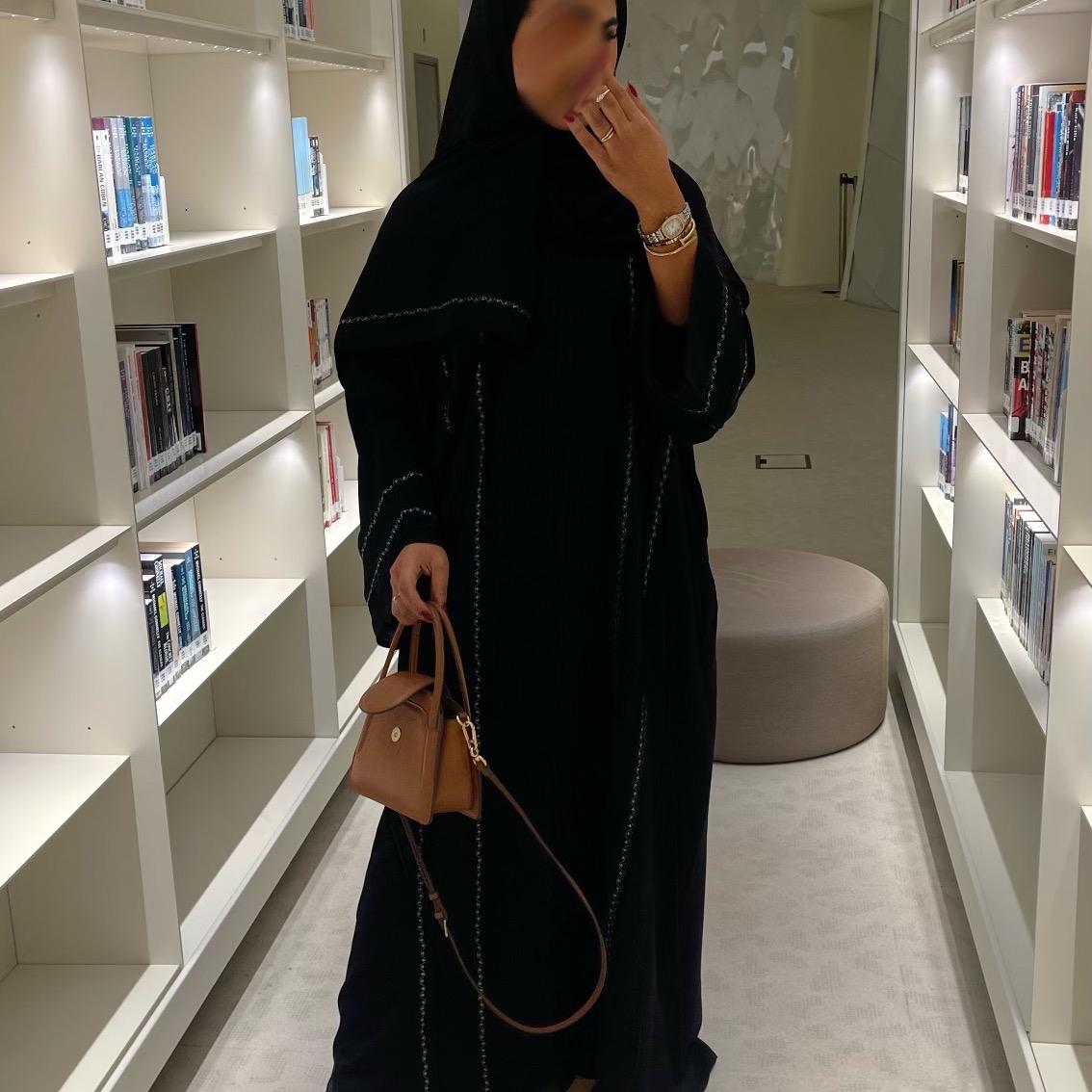 Sofia abaya - embroidery black