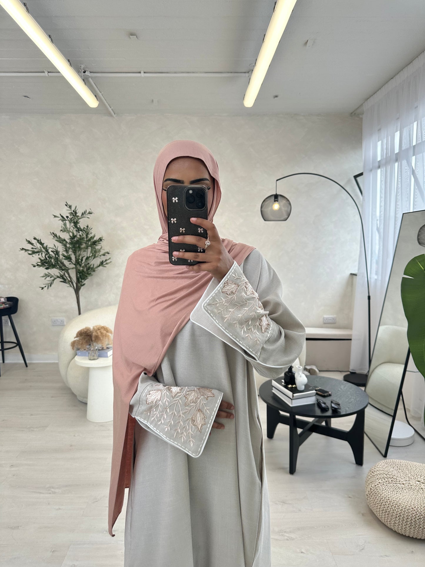Habiba linen embroidery embellished