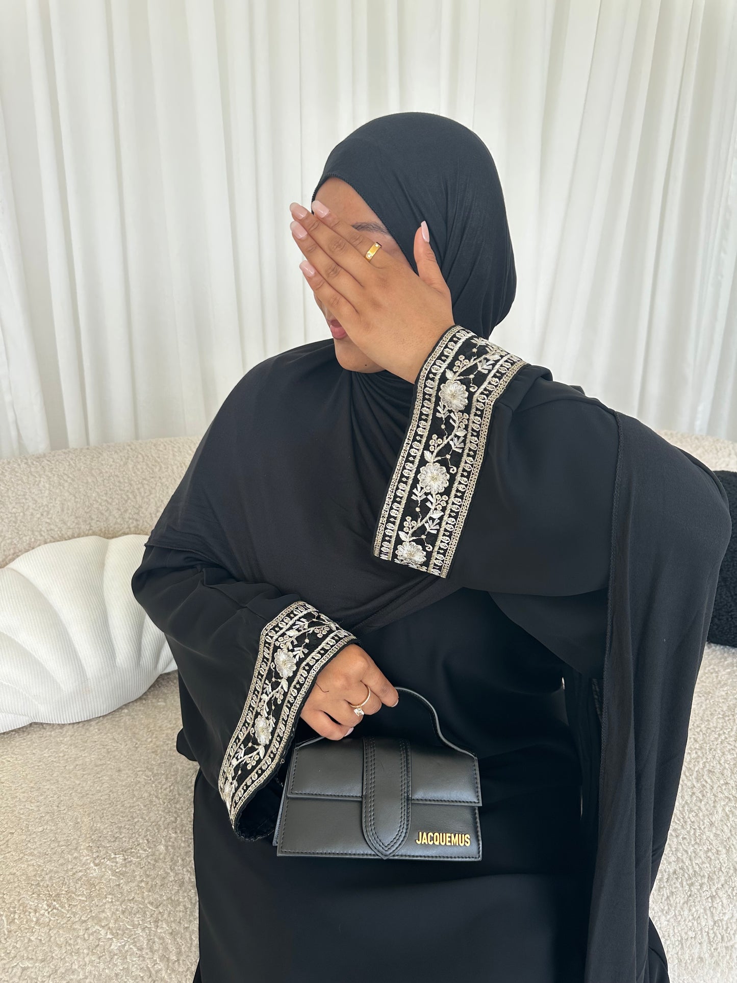 Isha floral lace summer closed abaya