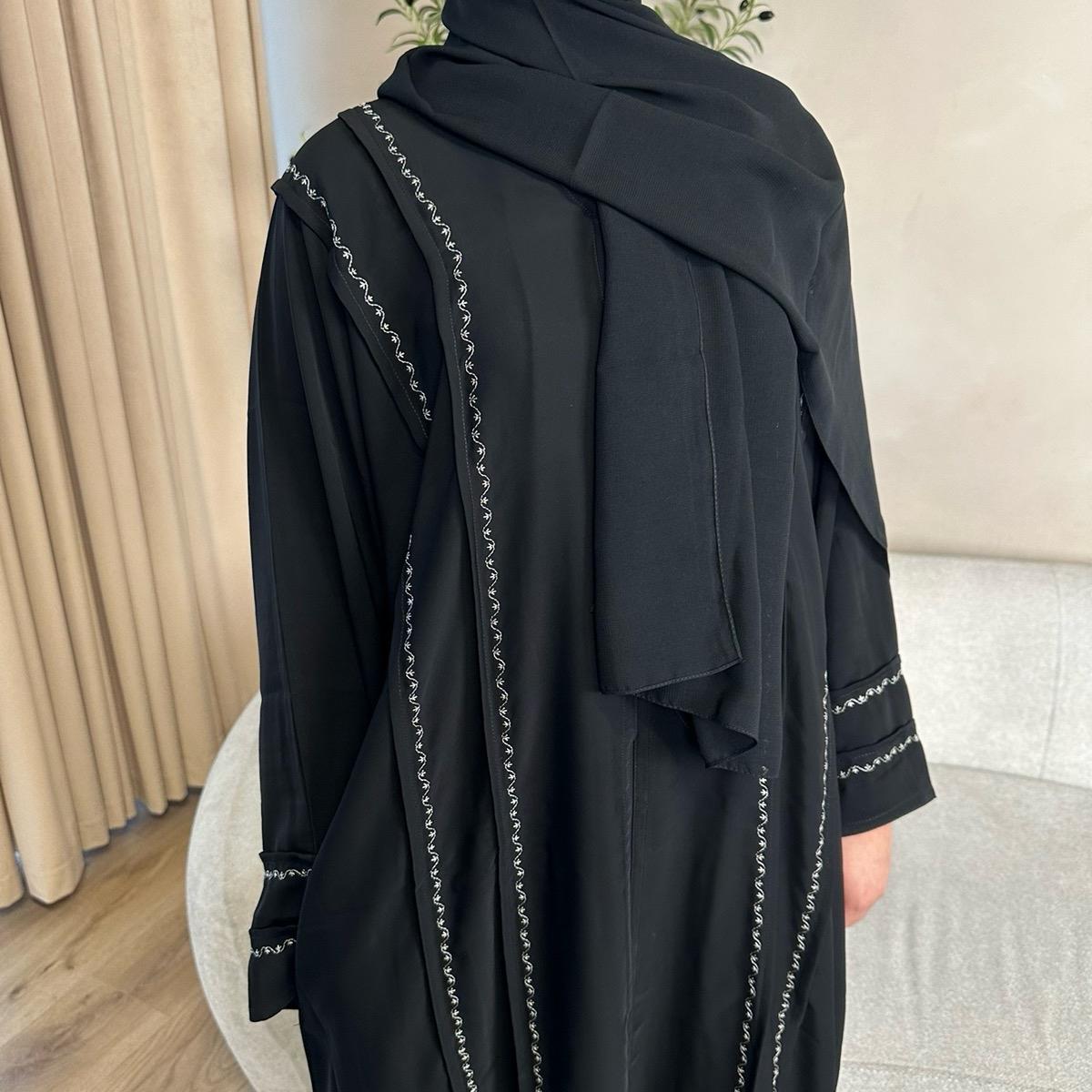 Sofia abaya - embroidery black