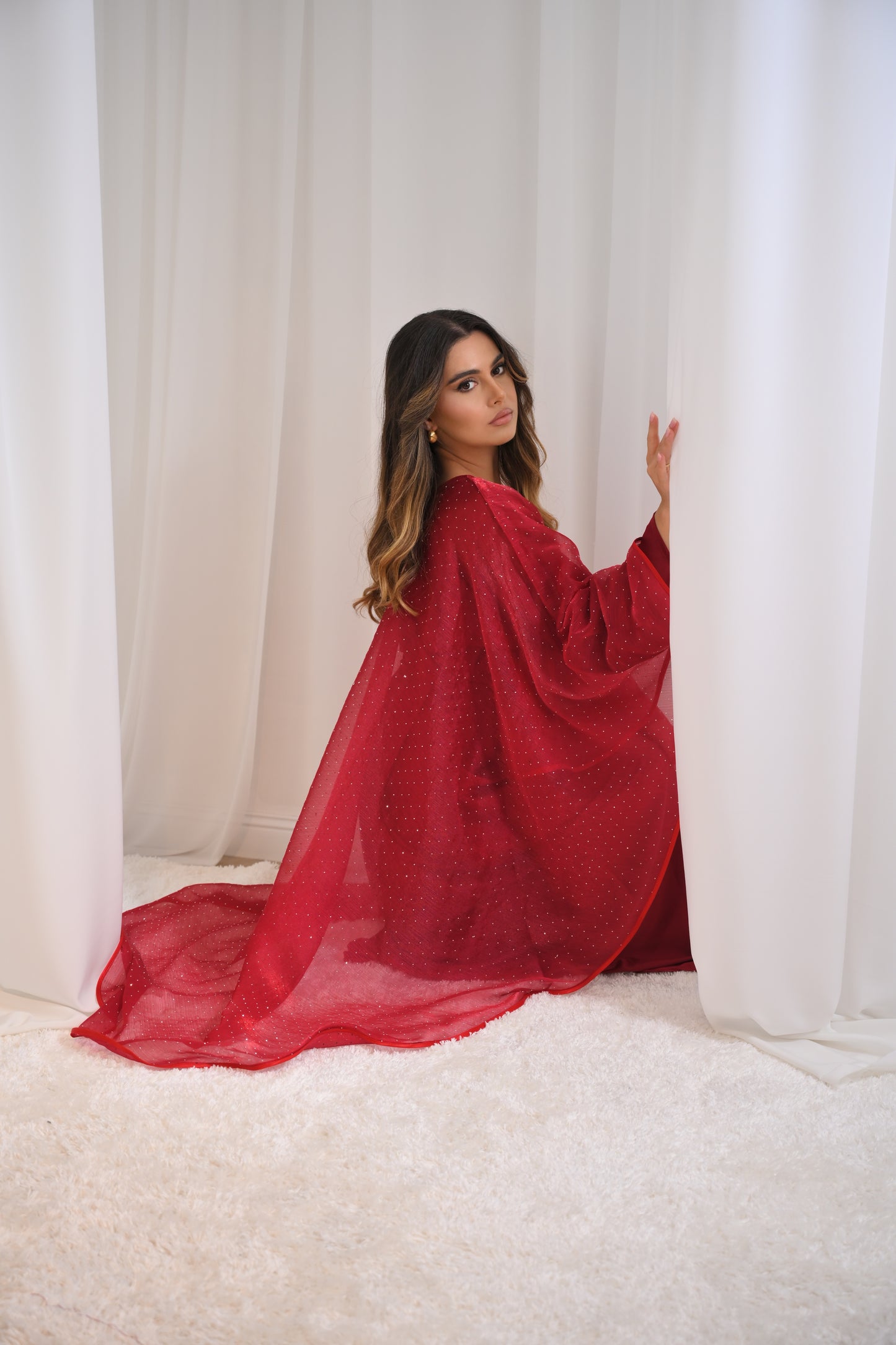 Diamonté cape abaya with matching diamonté hijab LIMITED EDITION DROP