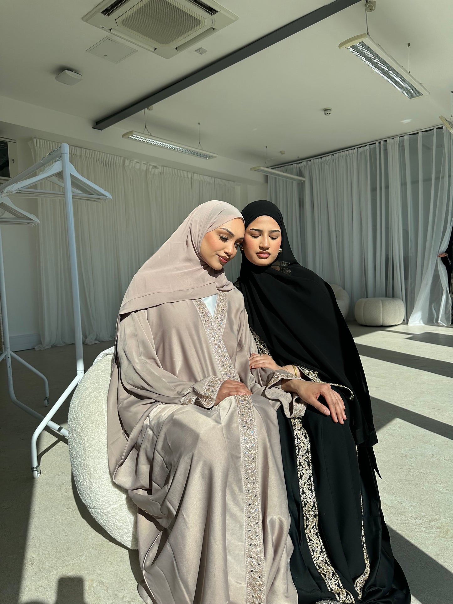 Blush Eid Luxury Lace Open Abaya LIMITED EDITION DROP