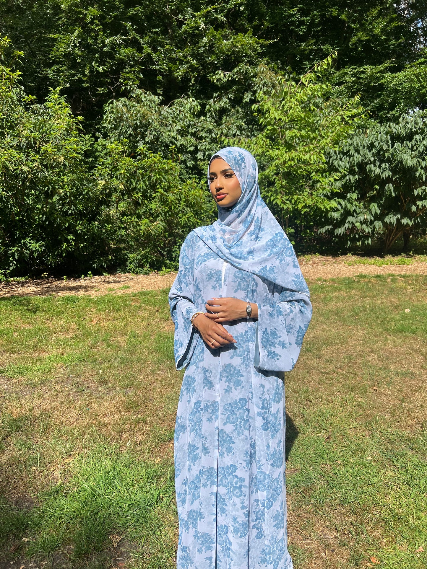 *EX DISPLAY* Warda floral printed abaya *EX DISPLAY*