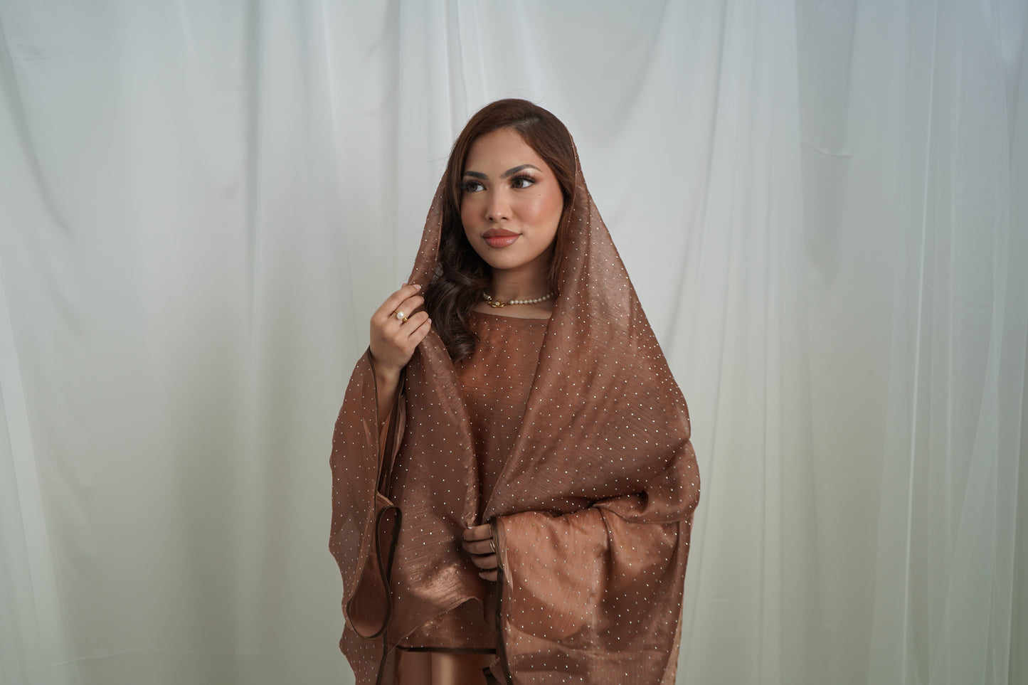 Diamonté cape abaya with matching diamonté hijab LIMITED EDITION DROP