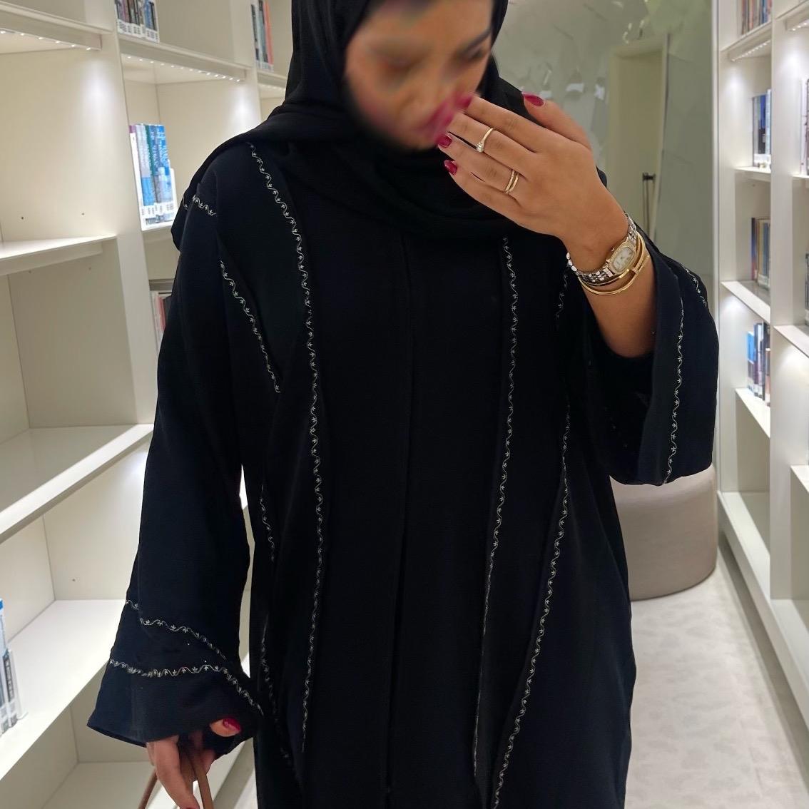Sofia abaya - embroidery black