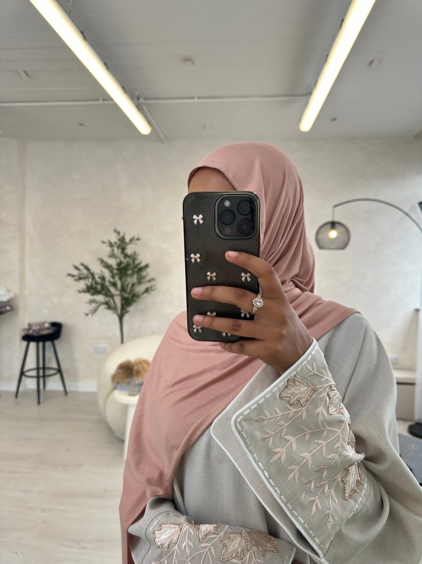 Habiba linen embroidery embellished