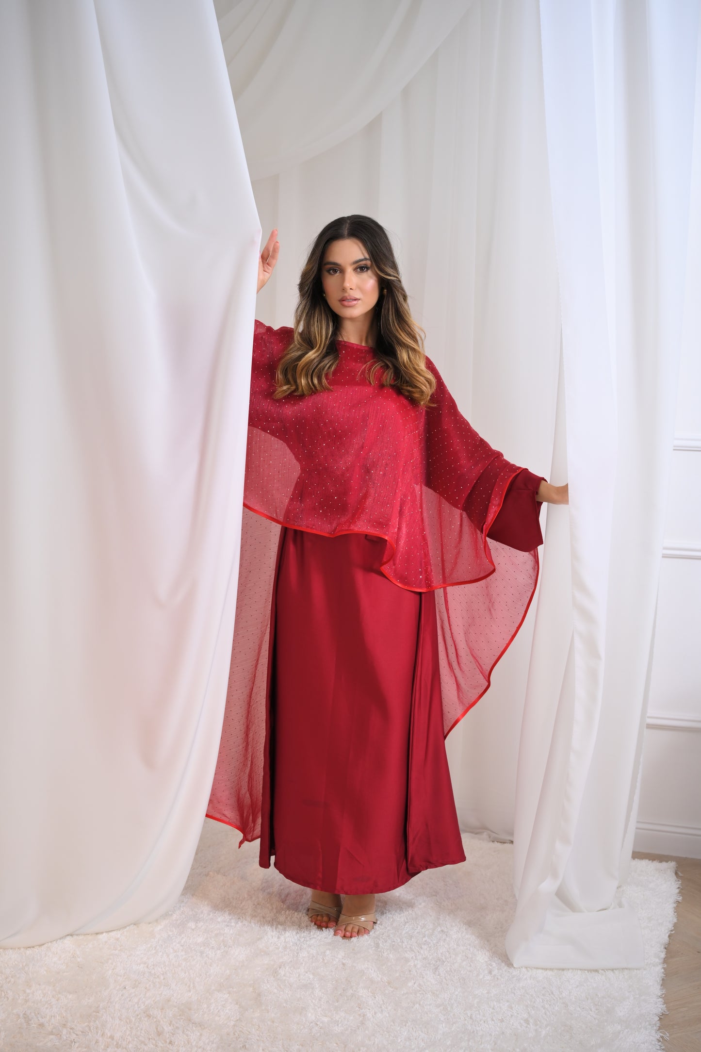 Diamonté cape abaya with matching diamonté hijab LIMITED EDITION DROP
