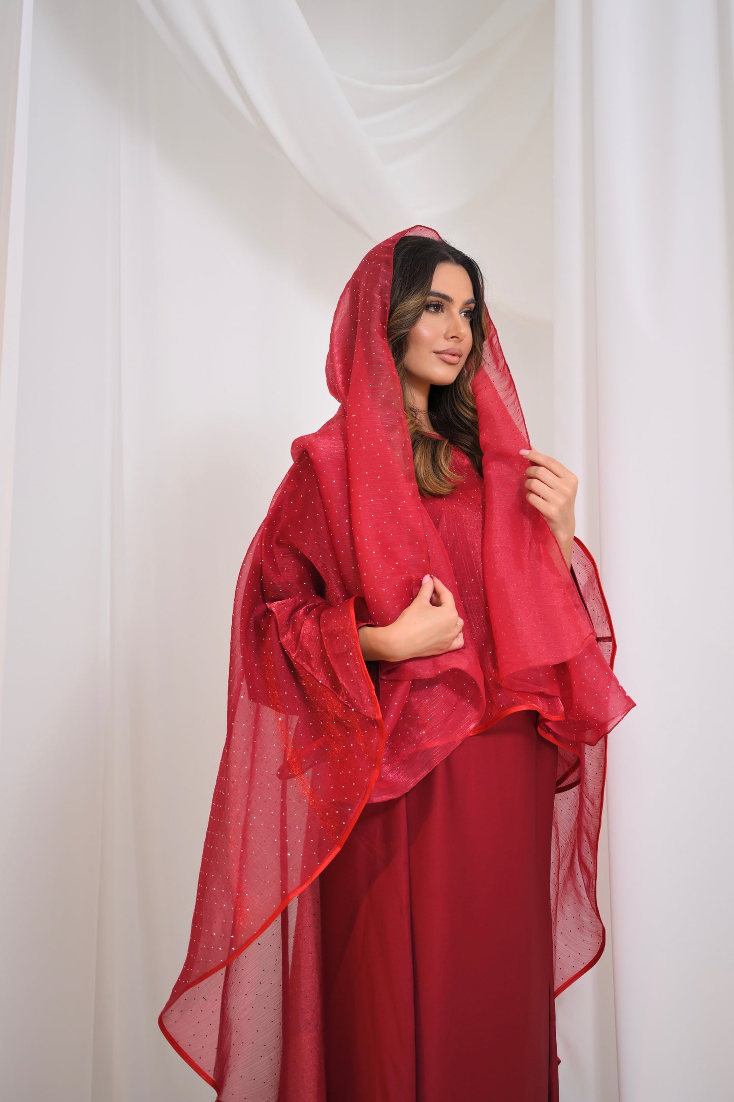 Diamonté cape abaya with matching diamonté hijab LIMITED EDITION DROP
