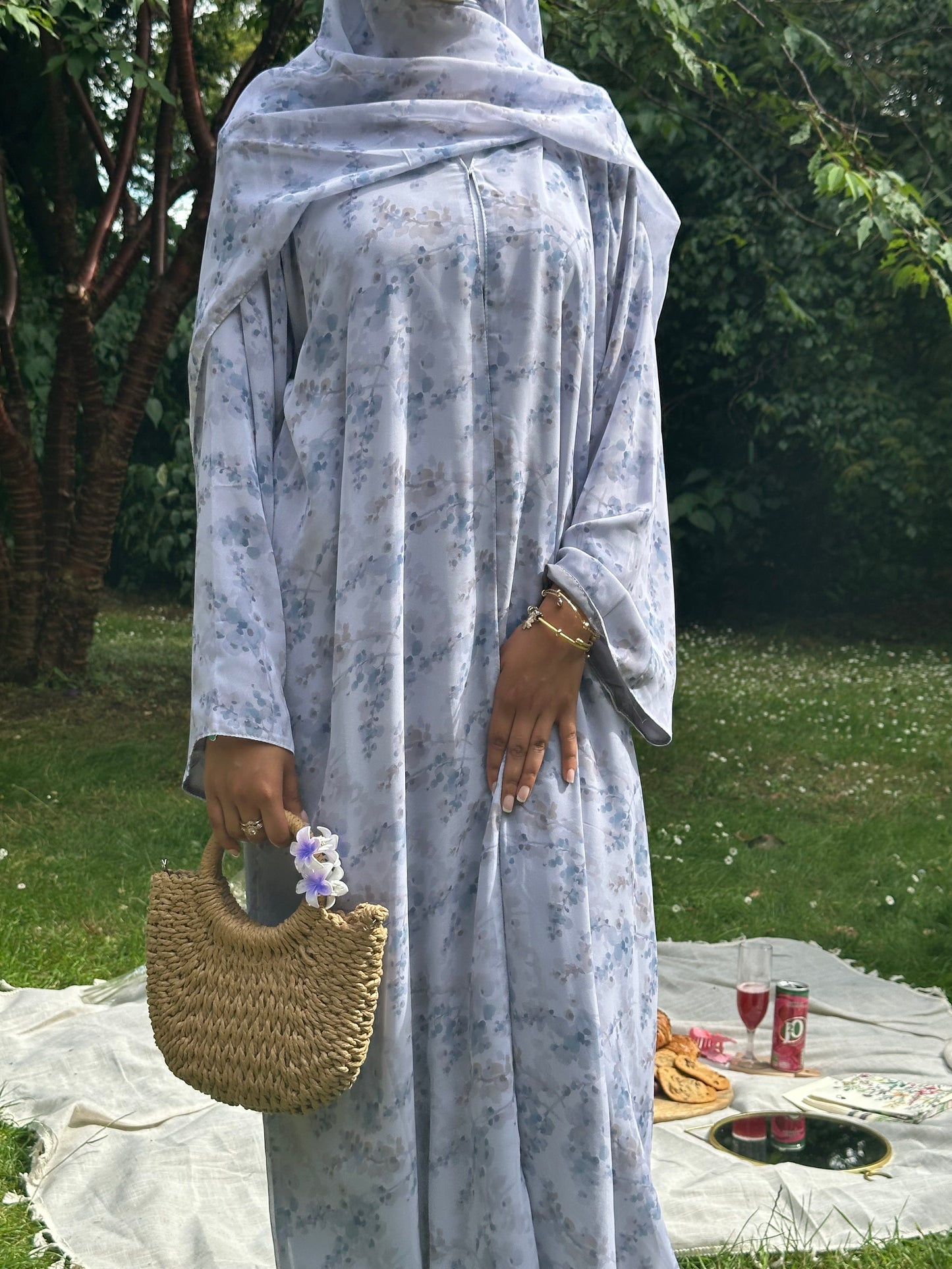 *EX DISPLAY* Warda floral printed abaya *EX DISPLAY*