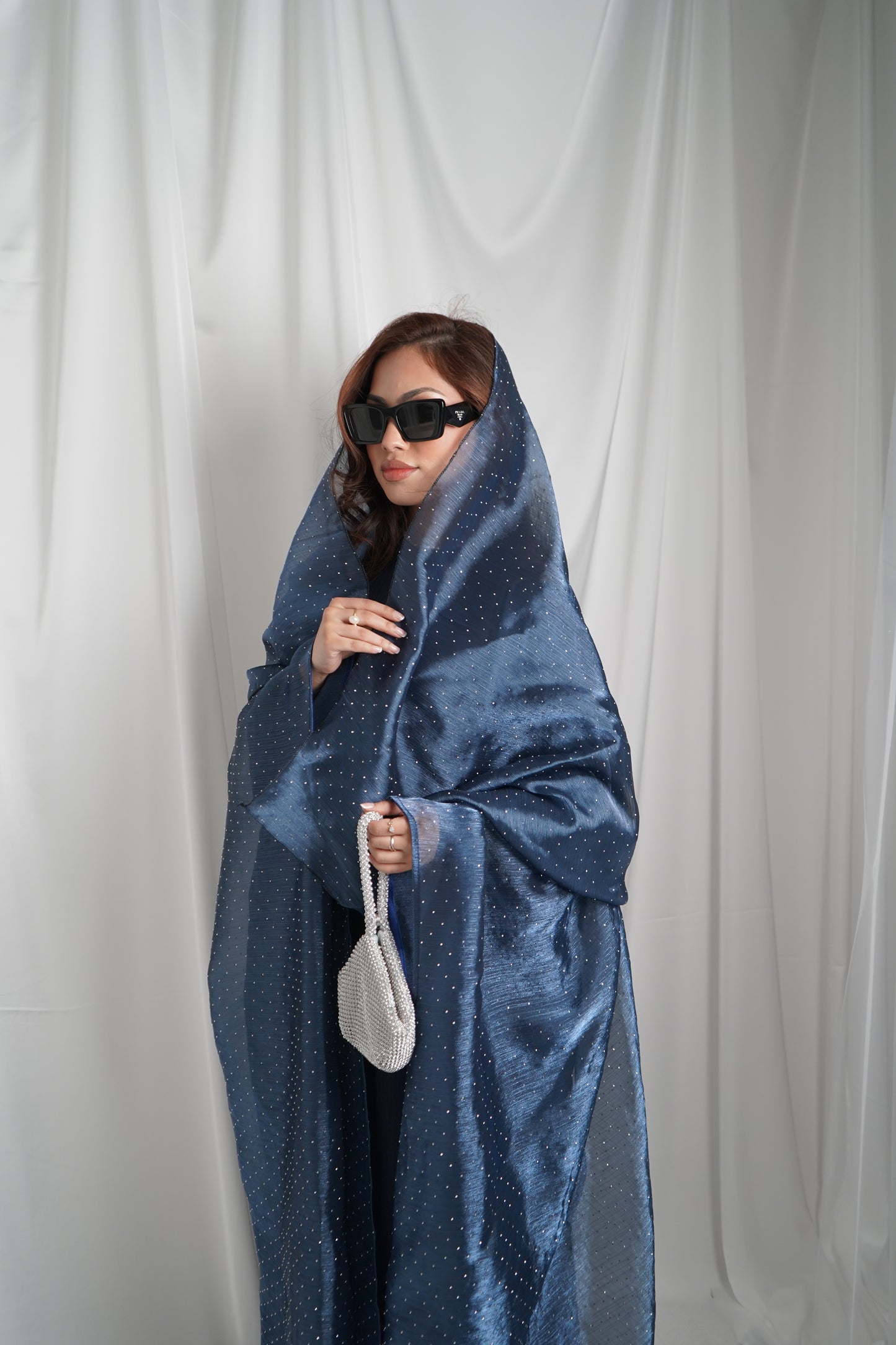 Emirati gems abaya set with inner slip dress *ex display*