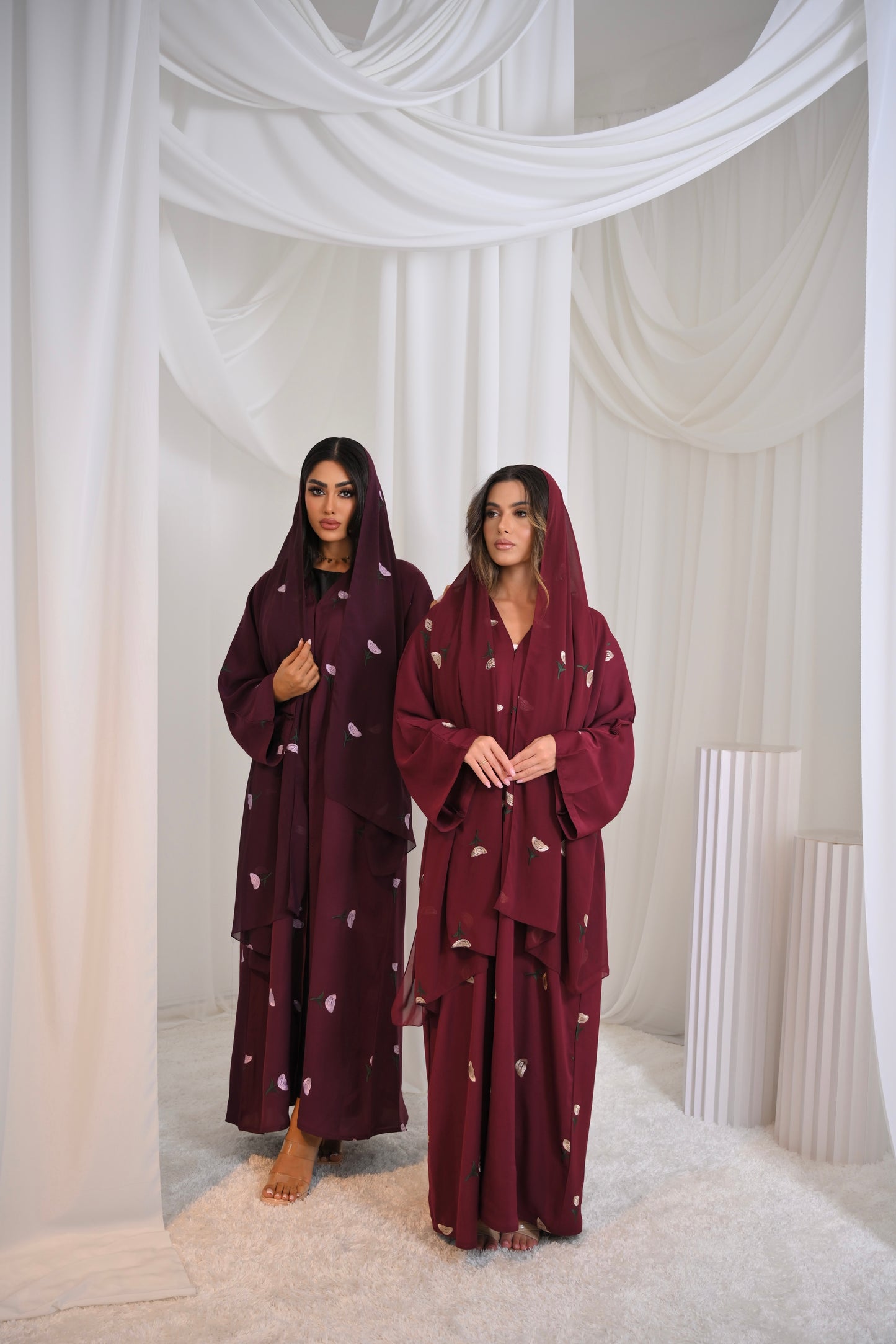 Yasmina Embroidery Buttoned Abaya