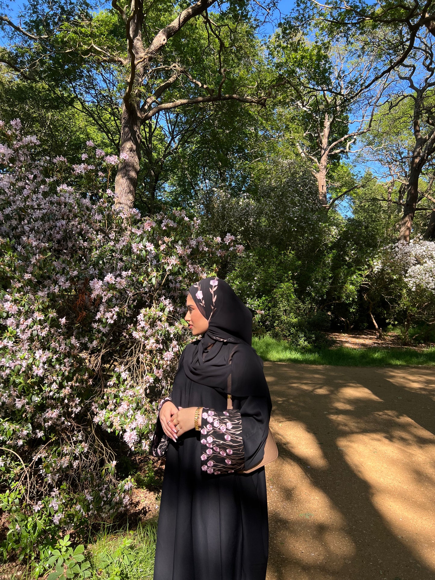 Zahra embroidery abaya with matching embroidery hijab