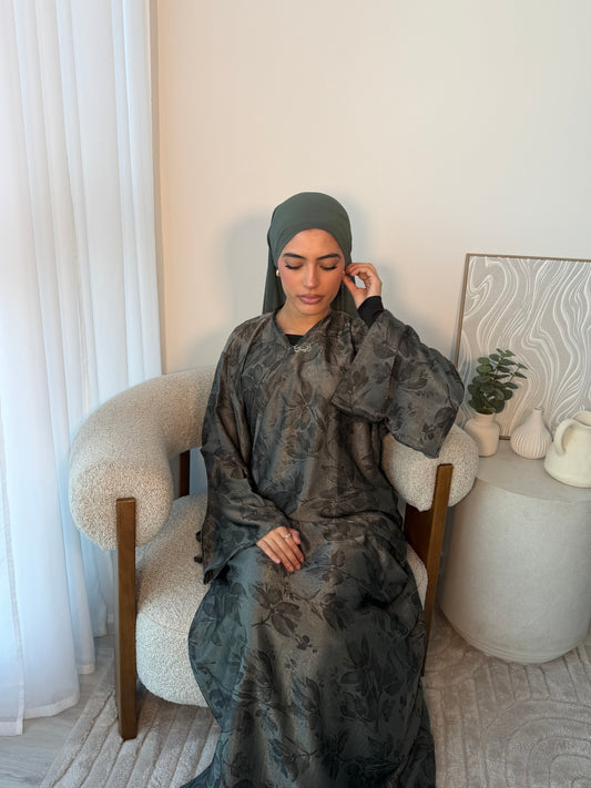 Wrap tie abaya- floral print LIMITED EDITION