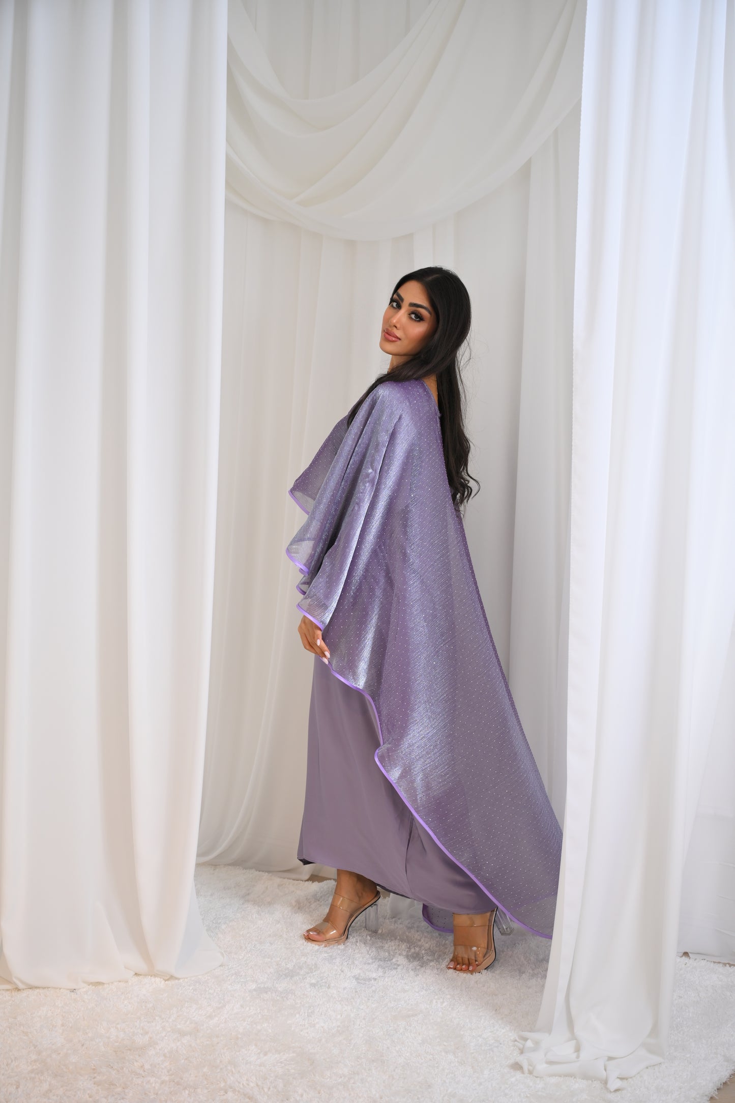 Diamonté cape abaya with matching diamonté hijab LIMITED EDITION DROP