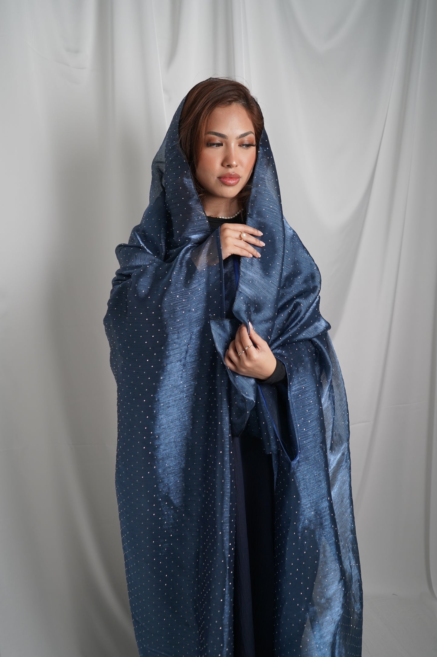 Emirati gems abaya set with inner slip dress *ex display*