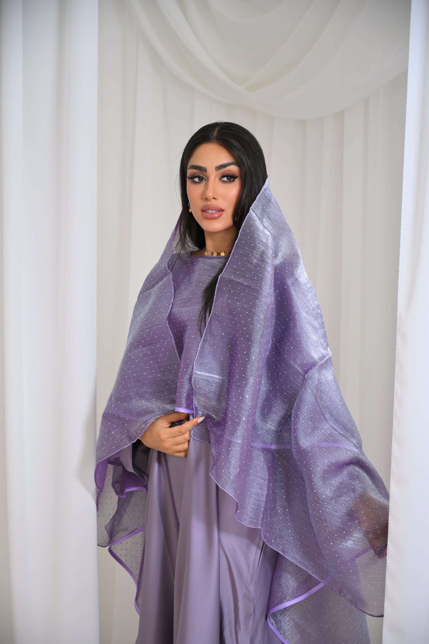 Diamonté cape abaya with matching diamonté hijab LIMITED EDITION DROP