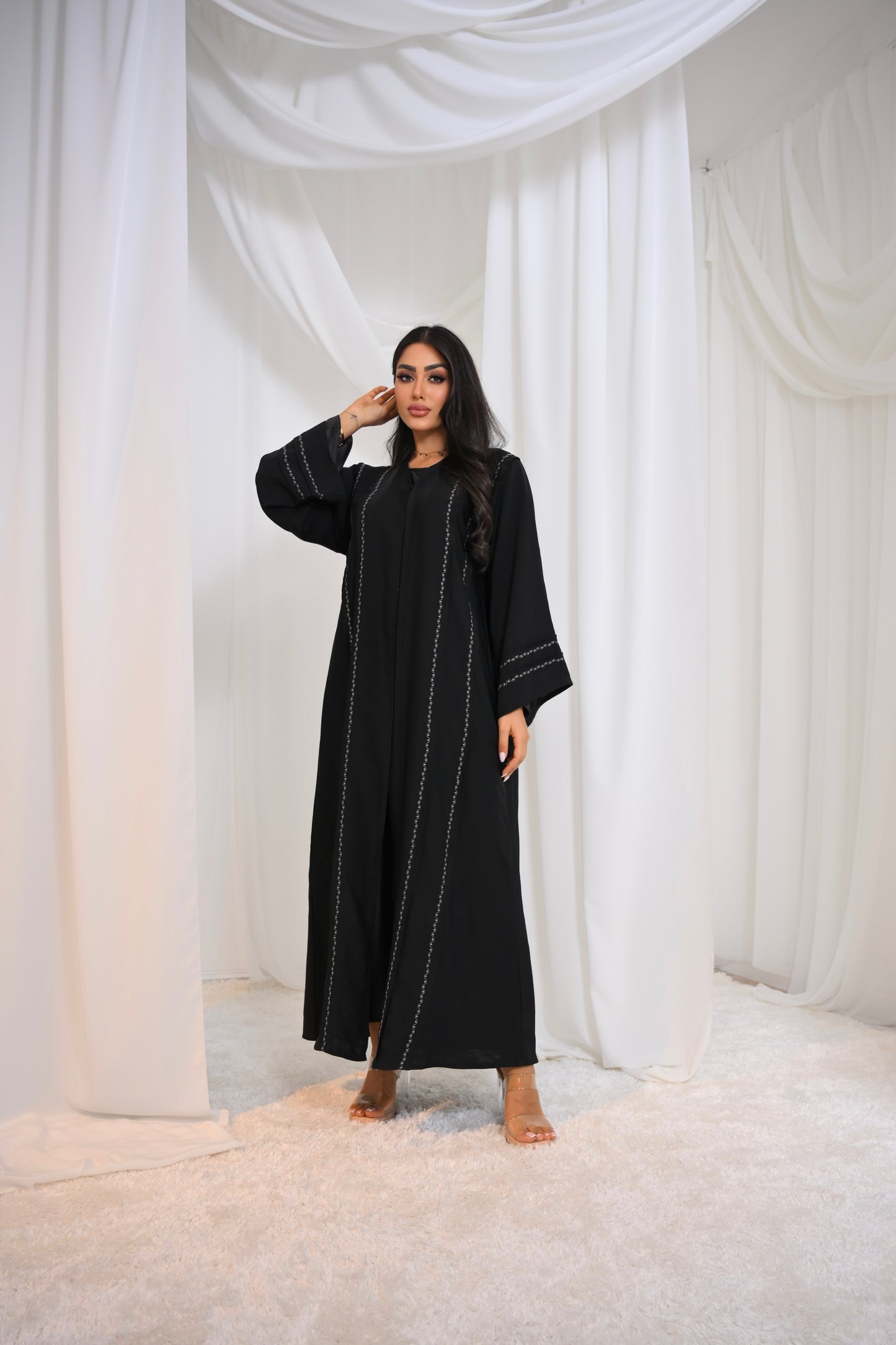 Sofia abaya - embroidery black