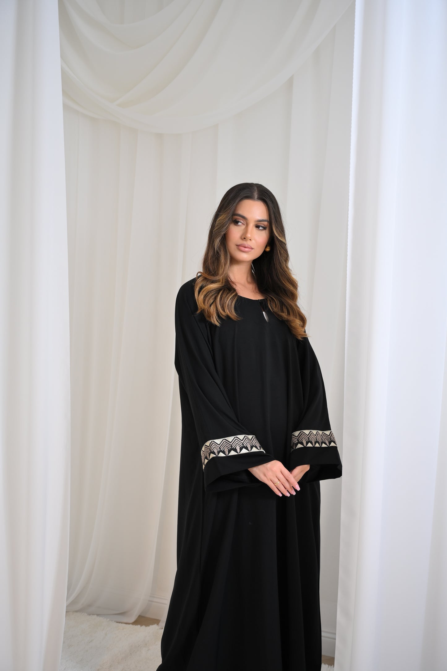 Rayah with brown lace abaya