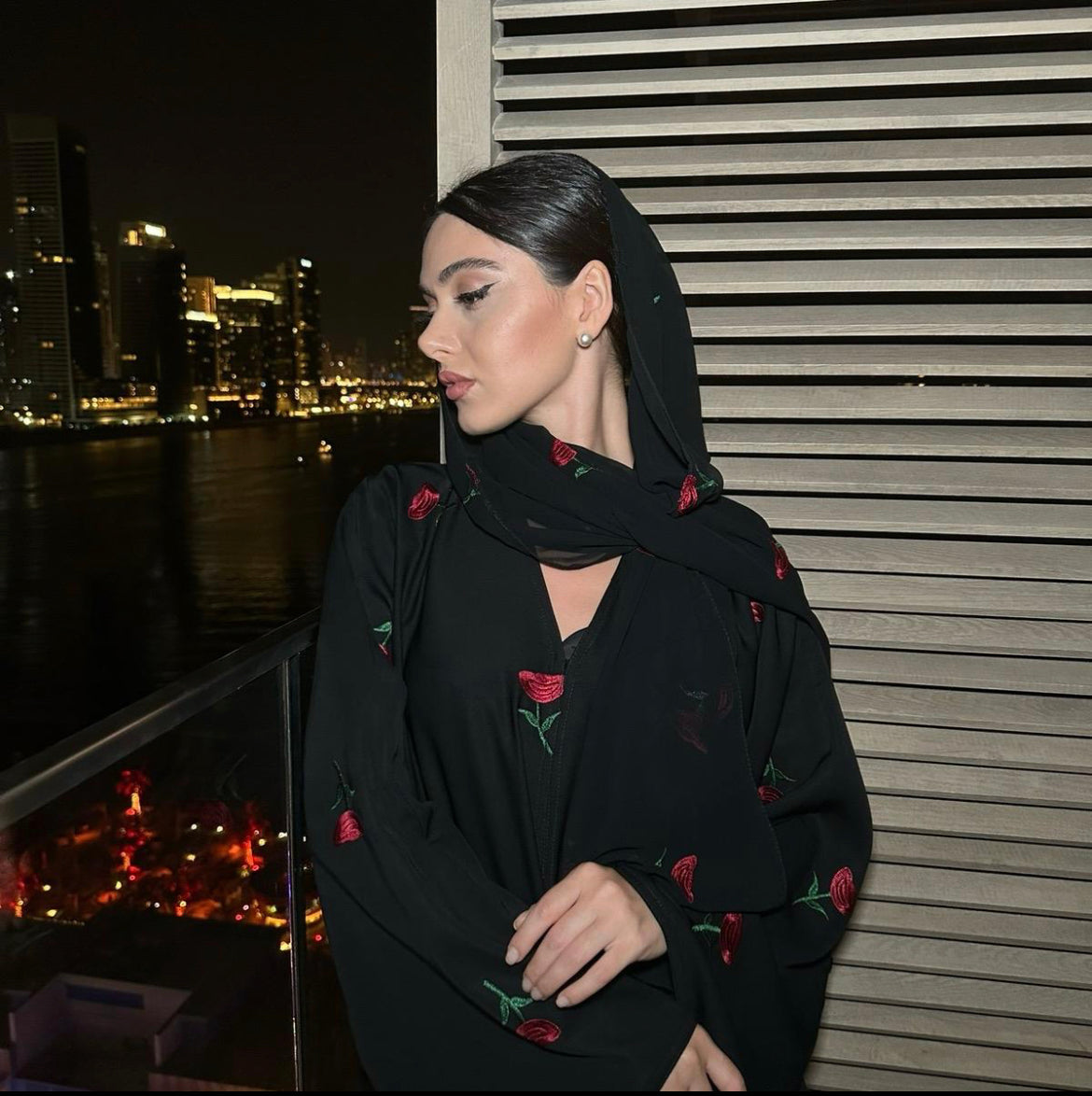Yasmina Embroidery Buttoned Abaya*ex-display model*