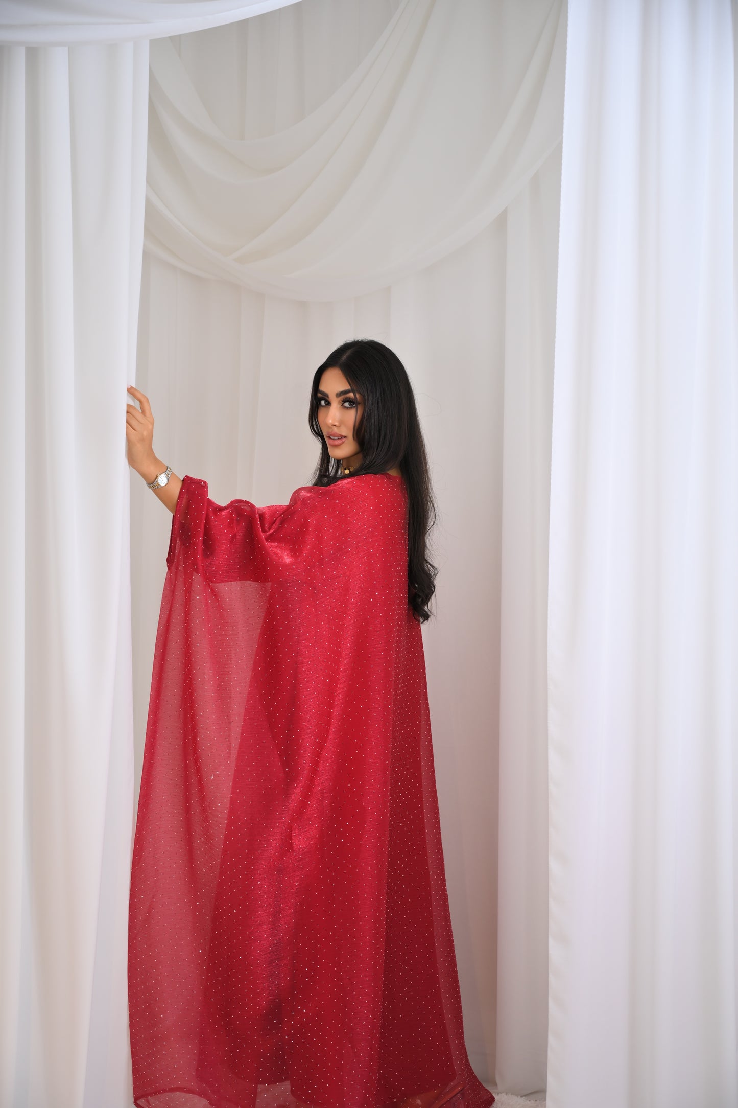 Emirati gems abaya set with inner slip dress *ex display*