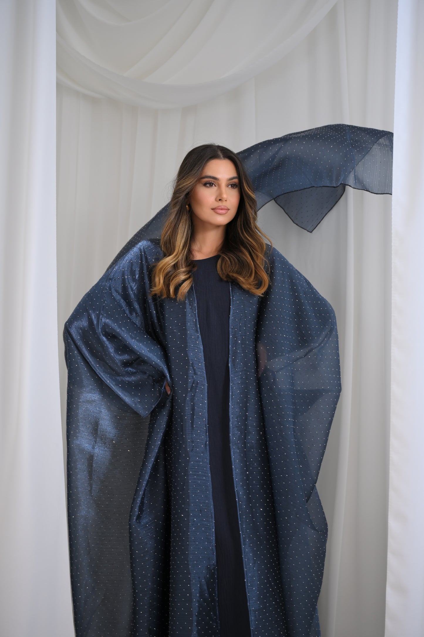 Emirati gems abaya set with inner slip dress *ex display*