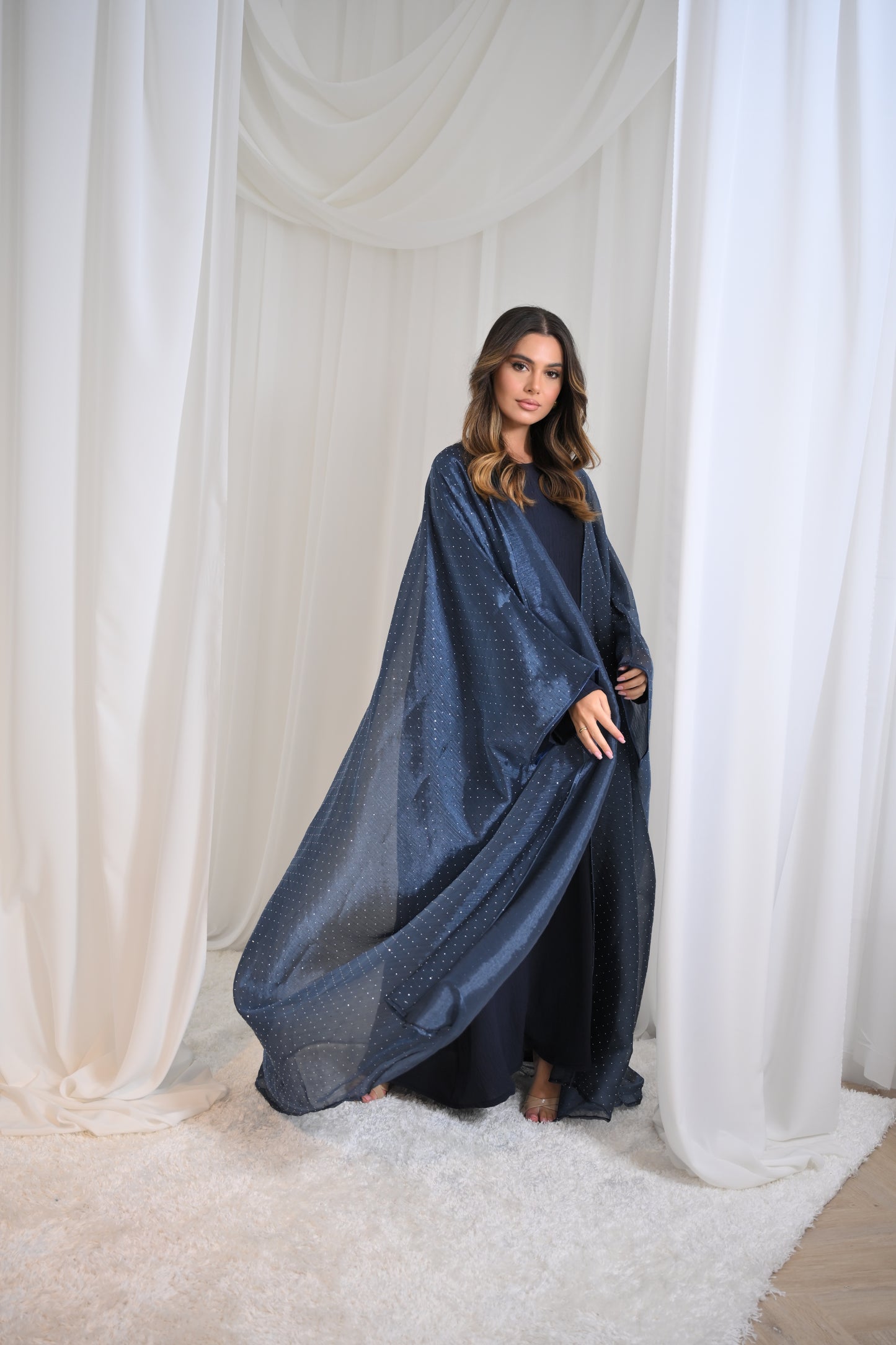 Emirati gems abaya set with inner slip dress *ex display*