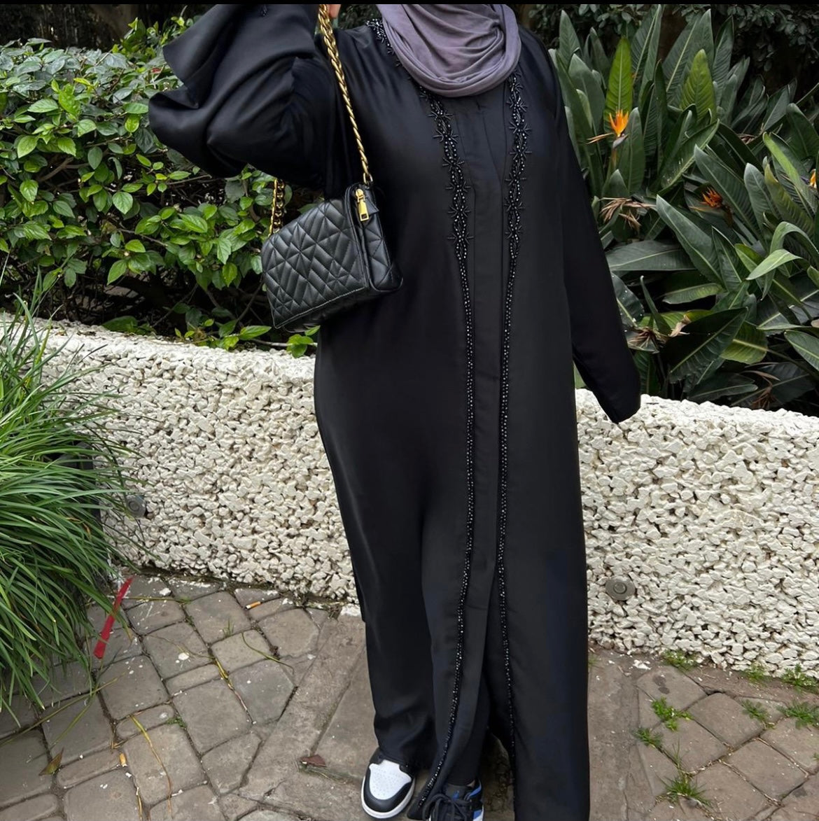 Zaina embellished open abaya *ex display*