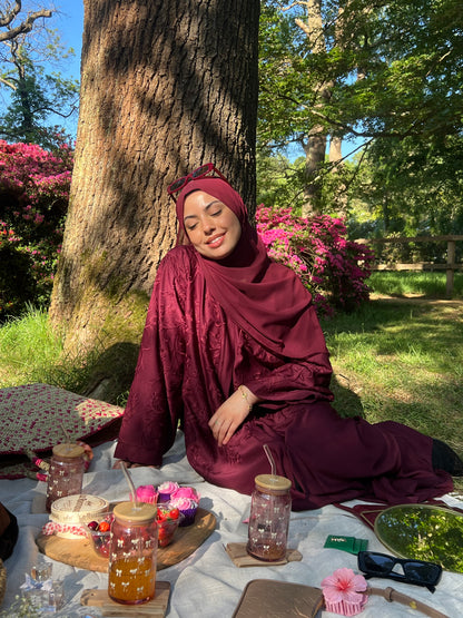 Anaaqa embroidery buttoned abaya