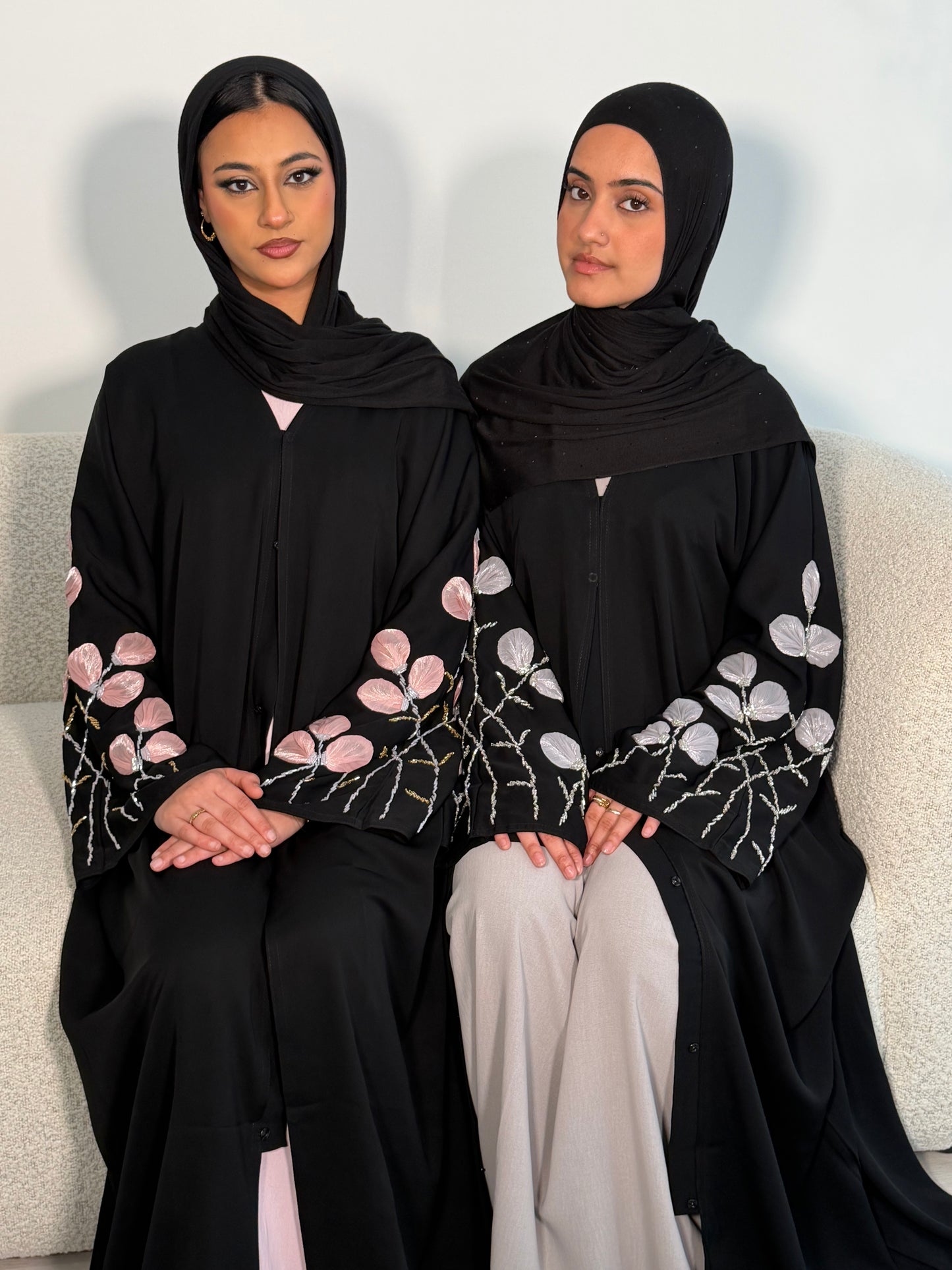 Tafiza handwork floral buttoned abaya LIMITED EDITION