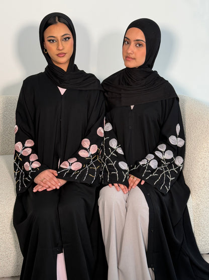 Tafiza handwork floral buttoned abaya LIMITED EDITION