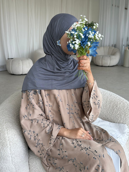 AHLAM embroidery buttoned abaya