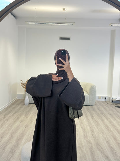 Closed Linen Abaya with closed sleeve