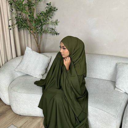Batwing plain everyday abaya (inner belt)