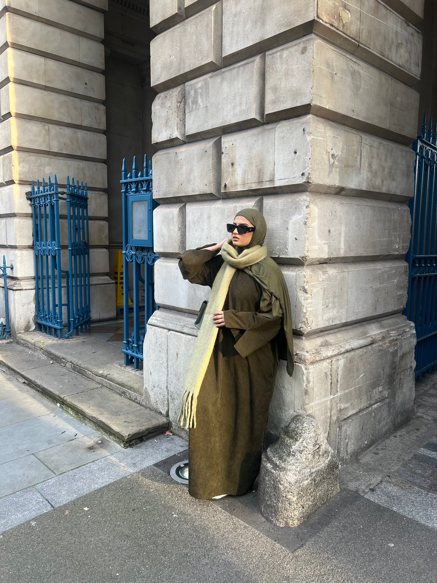 Corduroy Winter Closed Abaya - Split Sleeve (New Colours)