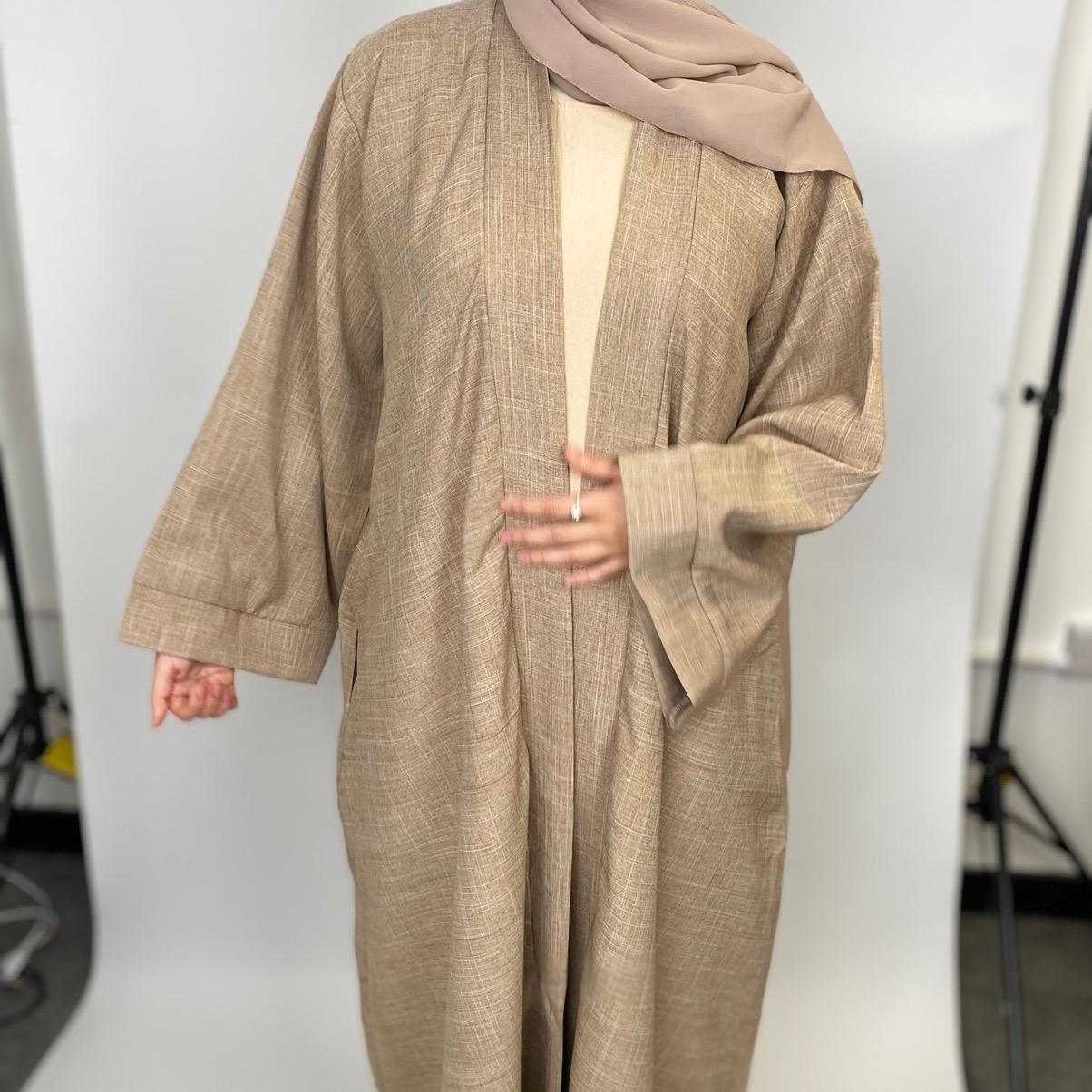 Linen Open Abaya