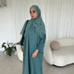 Lamia Cuffed Sleeves Crepe Prayer Abaya with Pockets